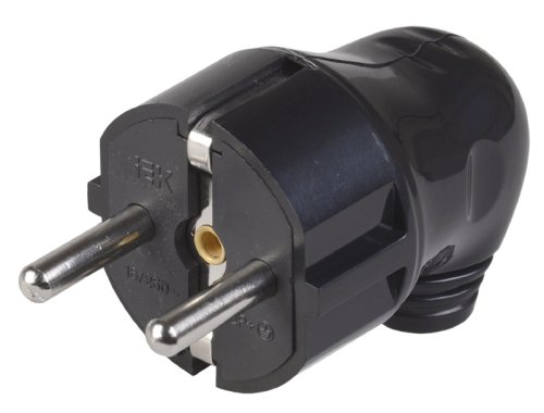 Вилка электрическая с заземлением угловая IEK ВПп11-02-Ст 16А черный фото Вилка электрическая с заземлением угловая IEK ВПп11-02-Ст 16А черный картинка